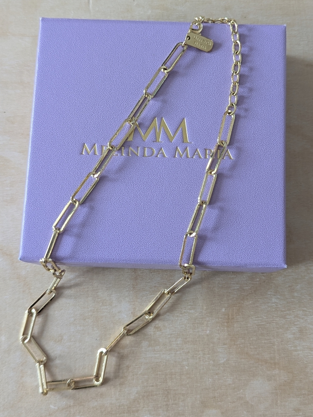 NWT NIB Melinda Maria Samantha Gold Chain Necklace